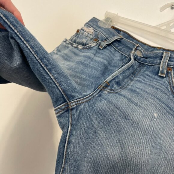 LEVI'S LEVIS 501 CT Jeans Customized Tapered Ripped Button Fly Cropped W26 L32 - Picture 7 of 16